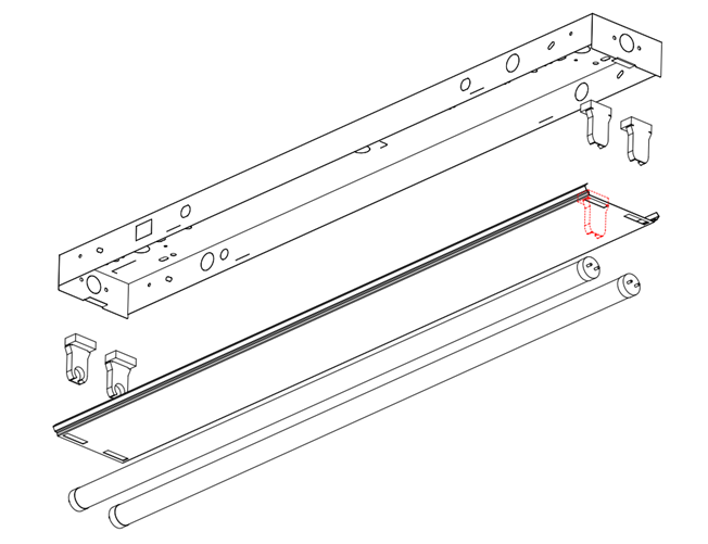 T8 LAMP FIXTURE 2FT