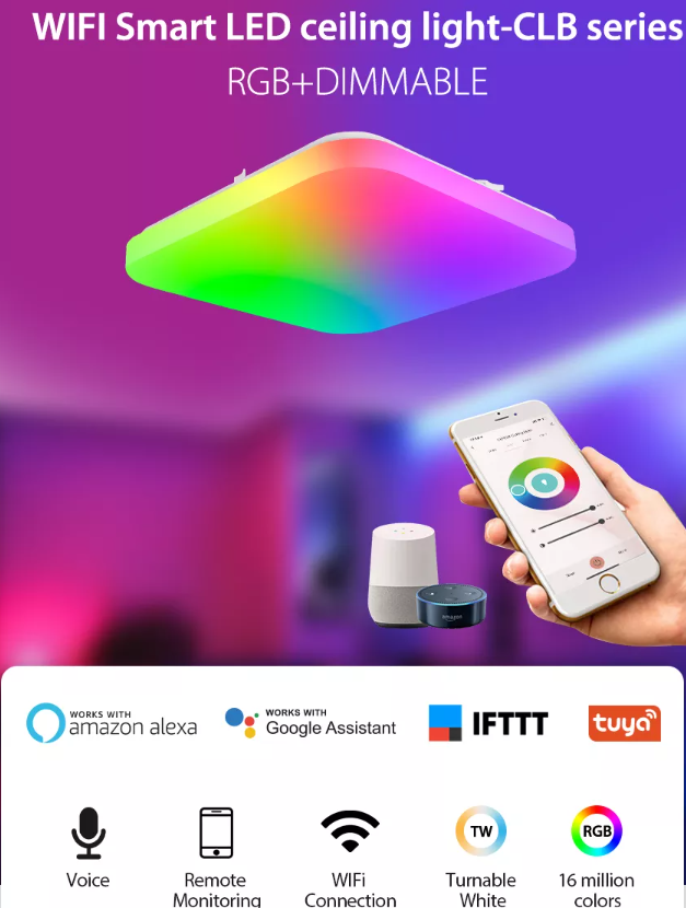 22CL LED CEILING LIGHT 24W (WIFI, Bluetooth RGB+Tunable)